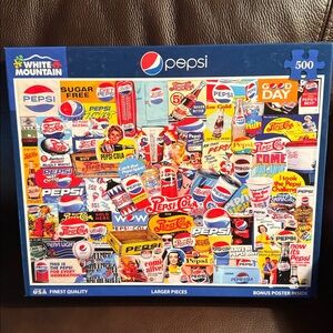 White Mountain Pepsi Puzzle - Vibrant Blue and Red